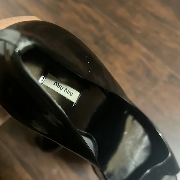 Miu Miu Gunmetal Open Toe Pumps - Picture 7 of 8